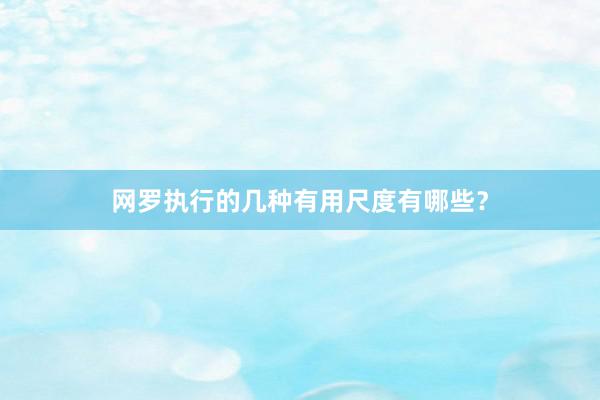 网罗执行的几种有用尺度有哪些？